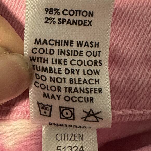 Cotton Citizen Men 32 Splash Straight Fit Jeans Cotton Blend Light Pink NWT - Picture 7 of 9